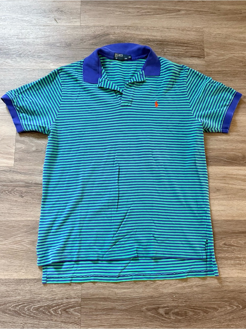 Polo by Ralph Lauren Teal & Blue Striped Short-Sleeve Polo